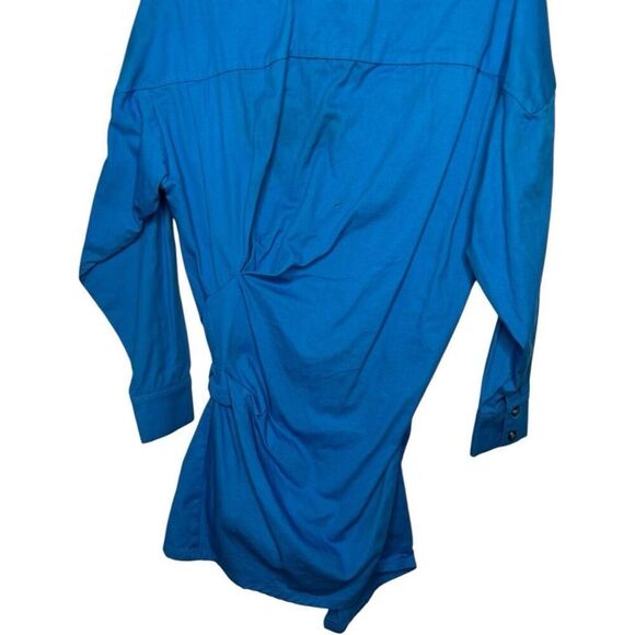 Pfifer Forbes Mini Dress in Pool Blue Size M Revolve Shirt Classic Asymmetrical - Picture 12 of 14